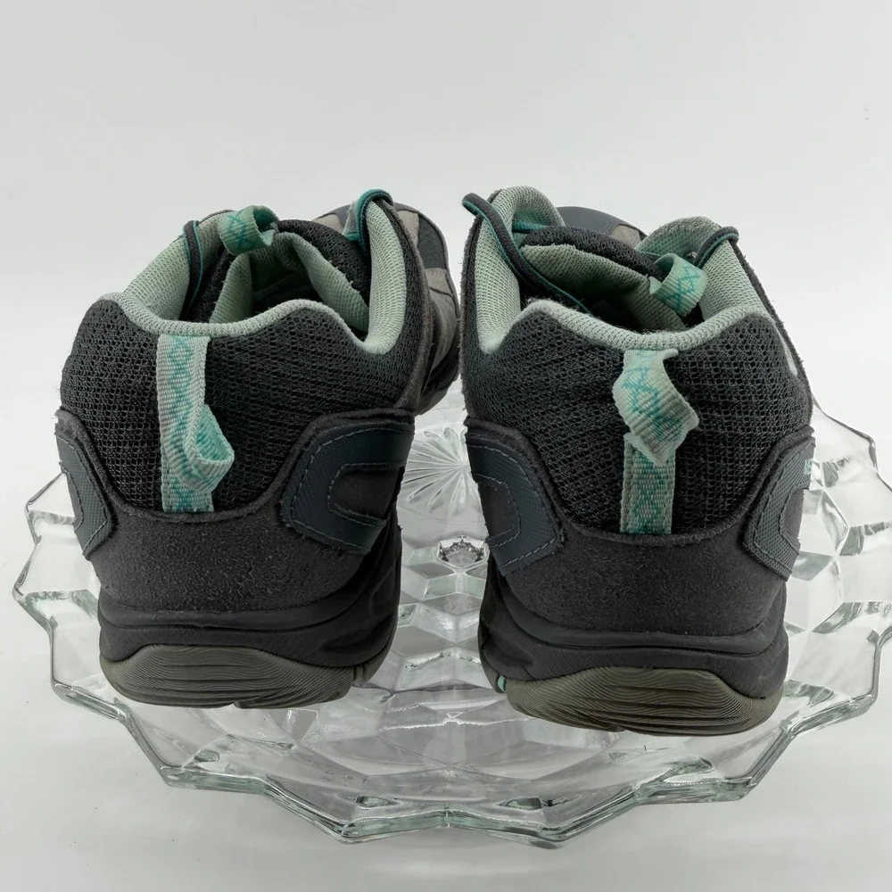 Merrell Turbulence Womens Hiking Shoes Grey Teal Suede Mesh Trail Sneakers 10
